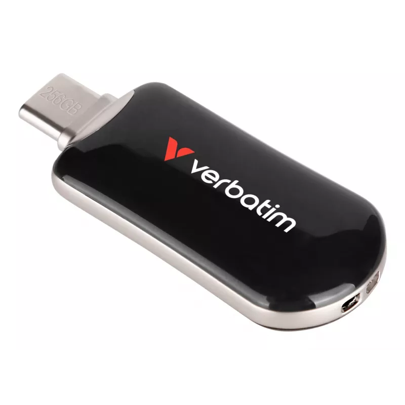 Verbatim Plectra USB-C Flash Drive Black 256GB, 256 GB, USB Type-C, 3.2 Gen 1 (3.1 Gen 1), 100 MB/s, Capless, Black