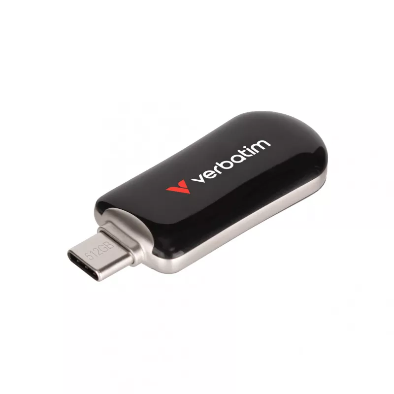 Verbatim Plectra USB-C Flash Drive Black 512GB, 512 GB, USB Type-C, 3.2 Gen 1 (3.1 Gen 1), 100 MB/s, Capless, Black