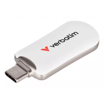 Verbatim Plectra USB-C Flash Drive White 128GB, 128 GB, USB Type-C, 3.2 Gen 1 (3.1 Gen 1), 100 MB/s, Capless, White