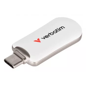 Verbatim Plectra USB-C Flash Drive White 256GB, 256 GB, USB Type-C, 3.2 Gen 1 (3.1 Gen 1), 100 MB/s, Capless, White