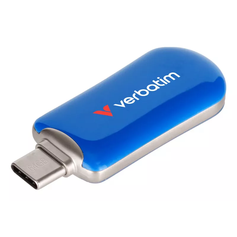 Verbatim Plectra USB-C Flash Drive Blue 64GB, 64 GB, USB Type-C, 3.2 Gen 1 (3.1 Gen 1), 100 MB/s, Capless, Blue