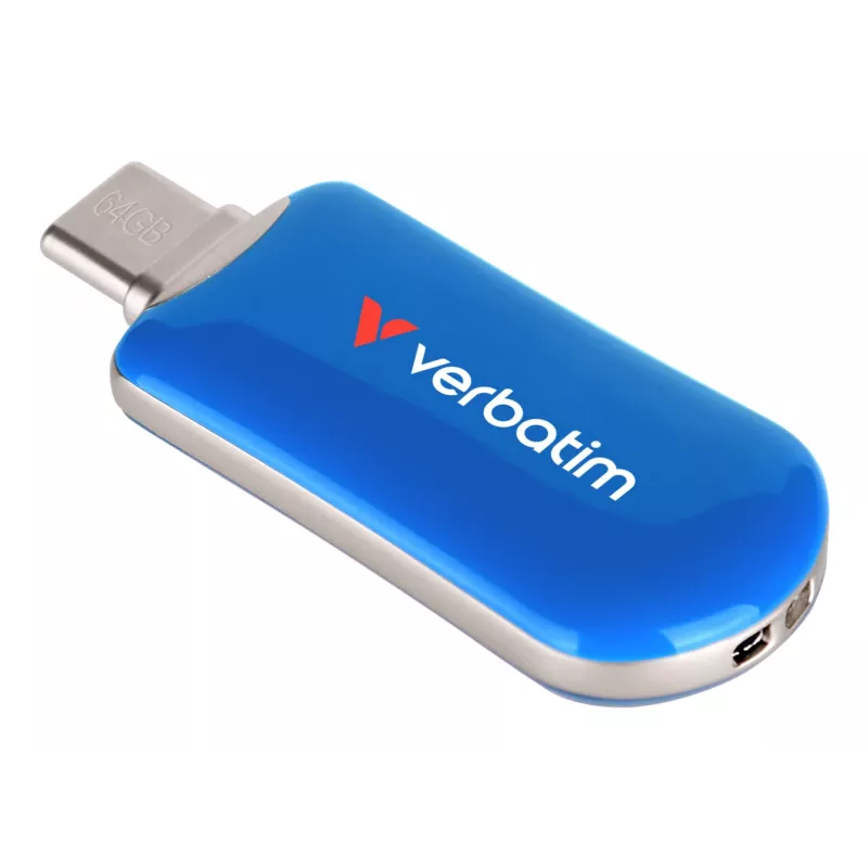 Verbatim Plectra USB-C Flash Drive Blue 64GB, 64 GB, USB Type-C, 3.2 Gen 1 (3.1 Gen 1), 100 MB/s, Capless, Blue