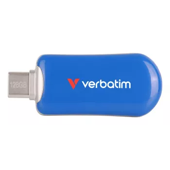 Verbatim Plectra USB-C Flash Drive Blue 128GB, 128 GB, USB Type-C, 3.2 Gen 1 (3.1 Gen 1), 100 MB/s, Capless, Blue
