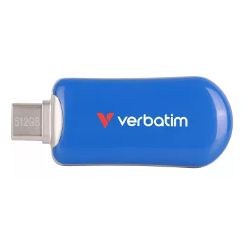 Verbatim Plectra USB-C Flash Drive Blue 512GB, 512 GB, USB Type-C, 3.2 Gen 1 (3.1 Gen 1), 100 MB/s, Capless, Blue