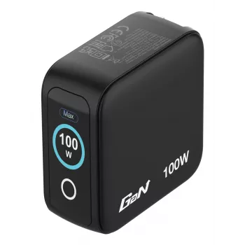 Verbatim Mini GaN Charger 100W with Display, Indoor, AC, 20 V, Black