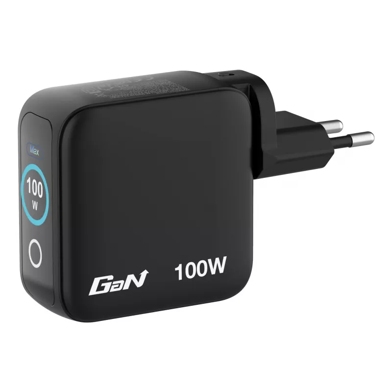 Verbatim Mini GaN Charger 100W with Display, Indoor, AC, 20 V, Black