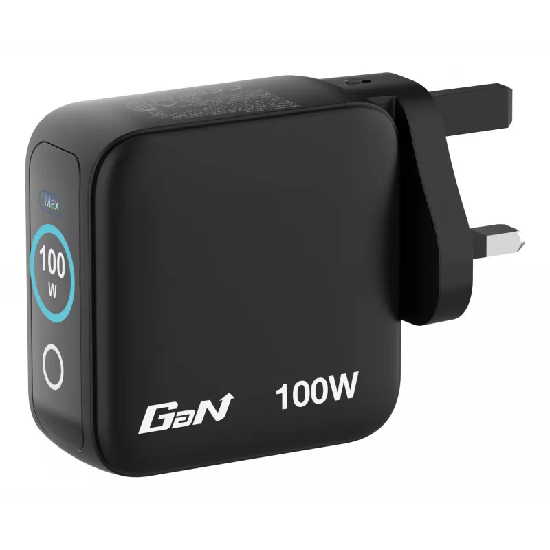 Verbatim Mini GaN Charger 100W with Display, Indoor, AC, 20 V, Black