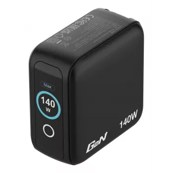 Verbatim Mini GaN Charger 140W with Display, Indoor, AC, 28 V, Black