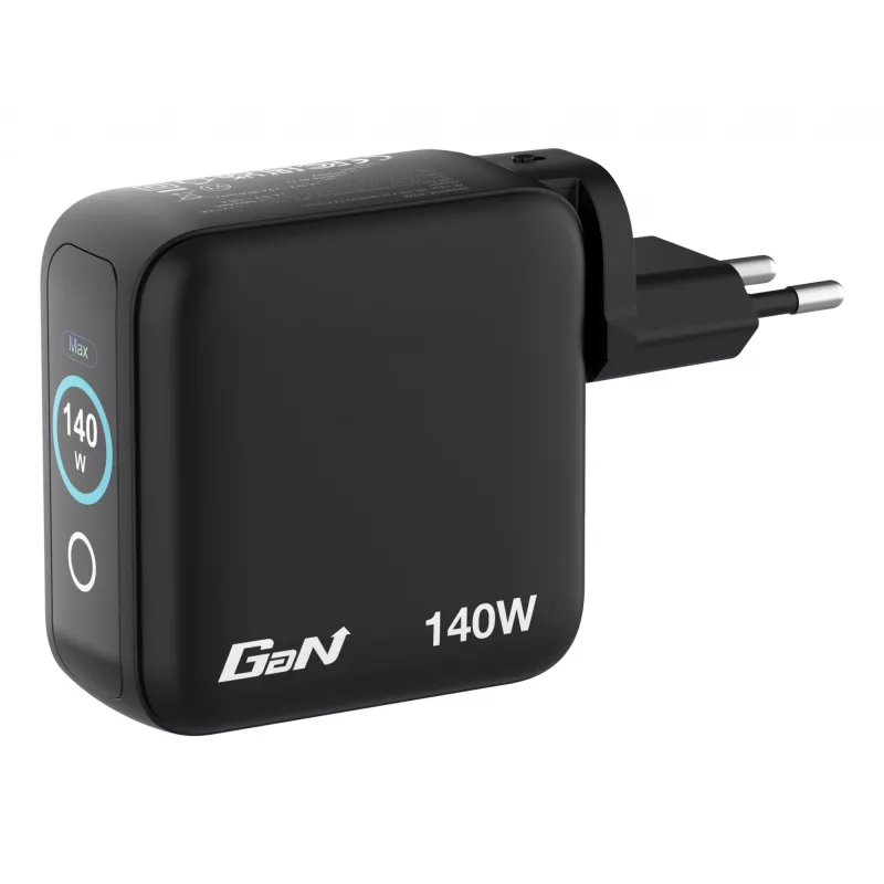 Verbatim Mini GaN Charger 140W with Display, Indoor, AC, 28 V, Black