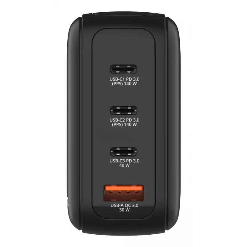 Verbatim Mini GaN Charger 140W with Display, Indoor, AC, 28 V, Black