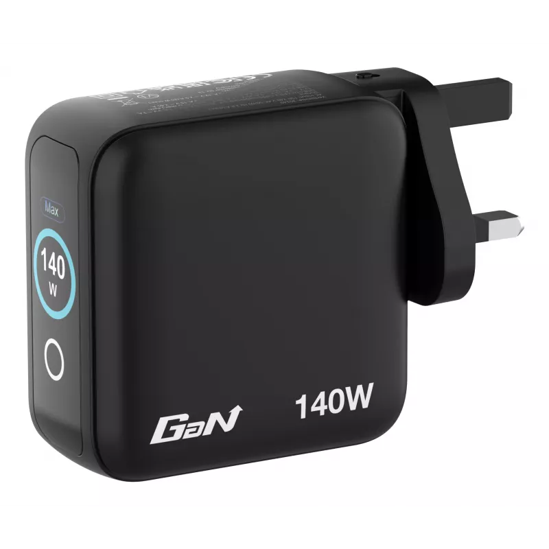 Verbatim Mini GaN Charger 140W with Display, Indoor, AC, 28 V, Black