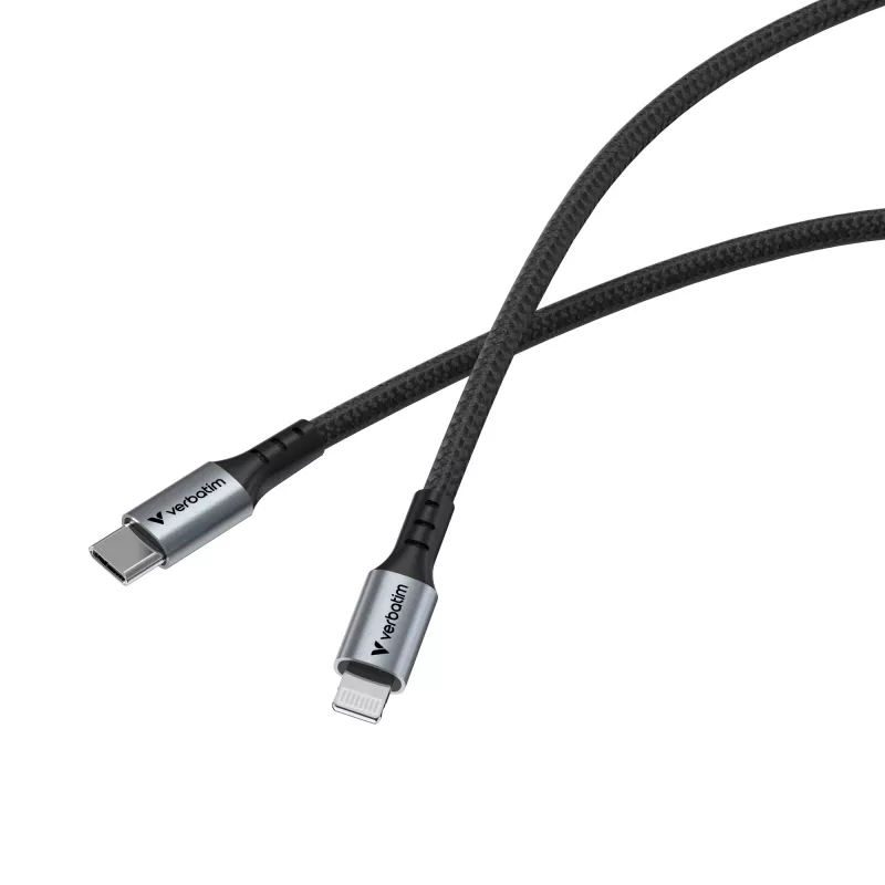 Verbatim Sync & Charge Cable USB-C to Lightning 120 cm, 1.2 m, Lightning, USB C, Male, Male, Black