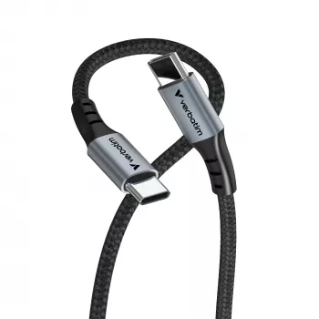 Verbatim Sync & Charge Cable - 100W USB-C to USB-C 120 cm, 1.2 m, USB C, USB C, USB 2.0, 0.48 Gbit/s, Black