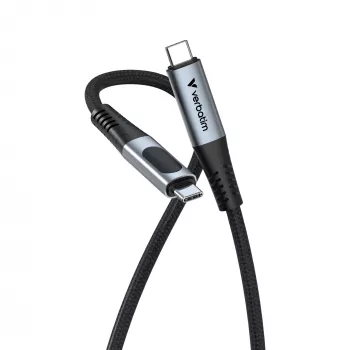 Verbatim Sync & Charge USB C to USB C 100W Display 120 cm, 1.2 m, USB C, USB C, USB 2.0, 0.48 Gbit/s, Black