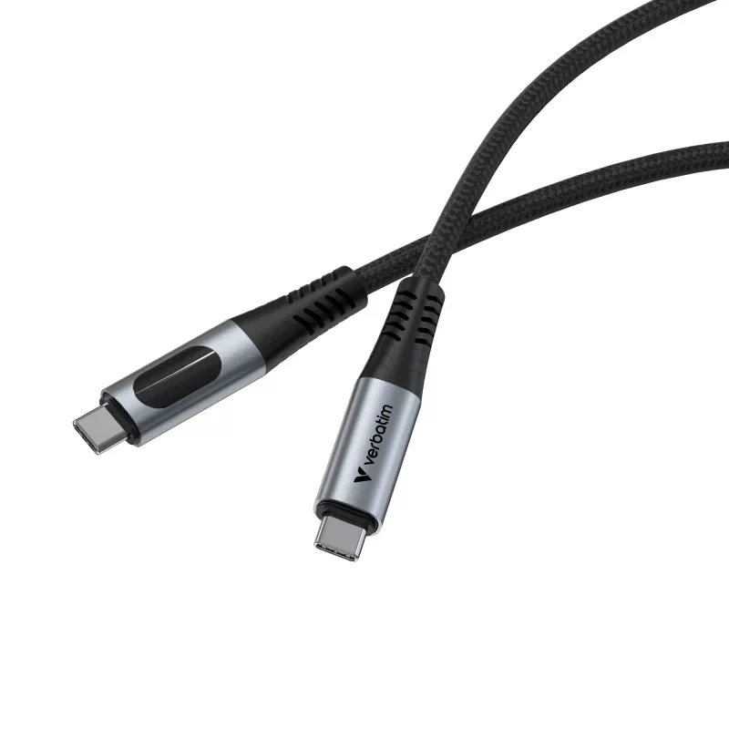 Verbatim Sync & Charge USB C to USB C 100W Display 120 cm, 1.2 m, USB C, USB C, USB 2.0, 0.48 Gbit/s, Black