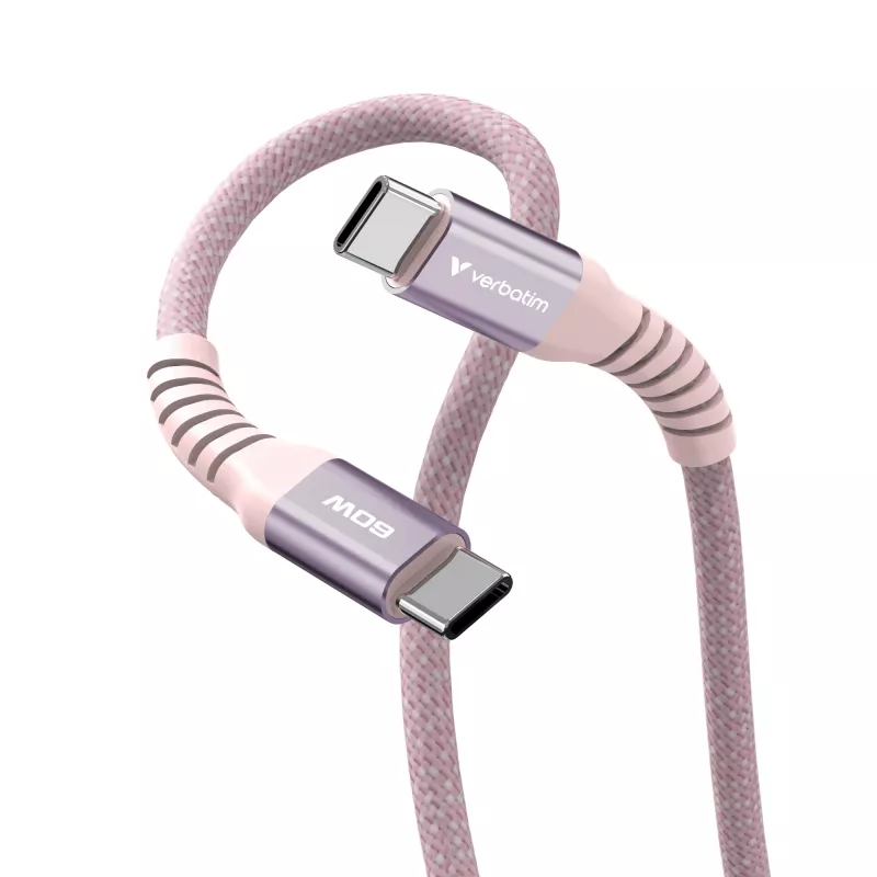 Verbatim Sync & Charge Magnetic Cable - 60W USB-C to USB-C 120 cm Pink