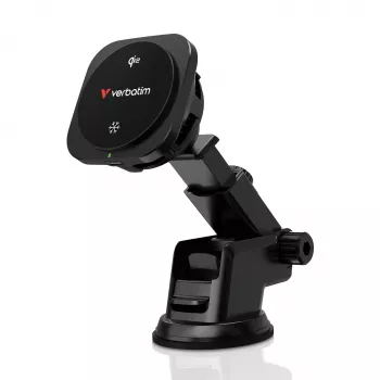 Verbatim Charge 'n' Drive Qi2 Magnetic Wireless Car Charger, Auto, USB, Wireless charging, 1 m, Black