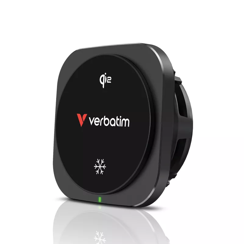 Verbatim Charge 'n' Drive Qi2 Magnetic Wireless Car Charger, Auto, USB, Wireless charging, 1 m, Black