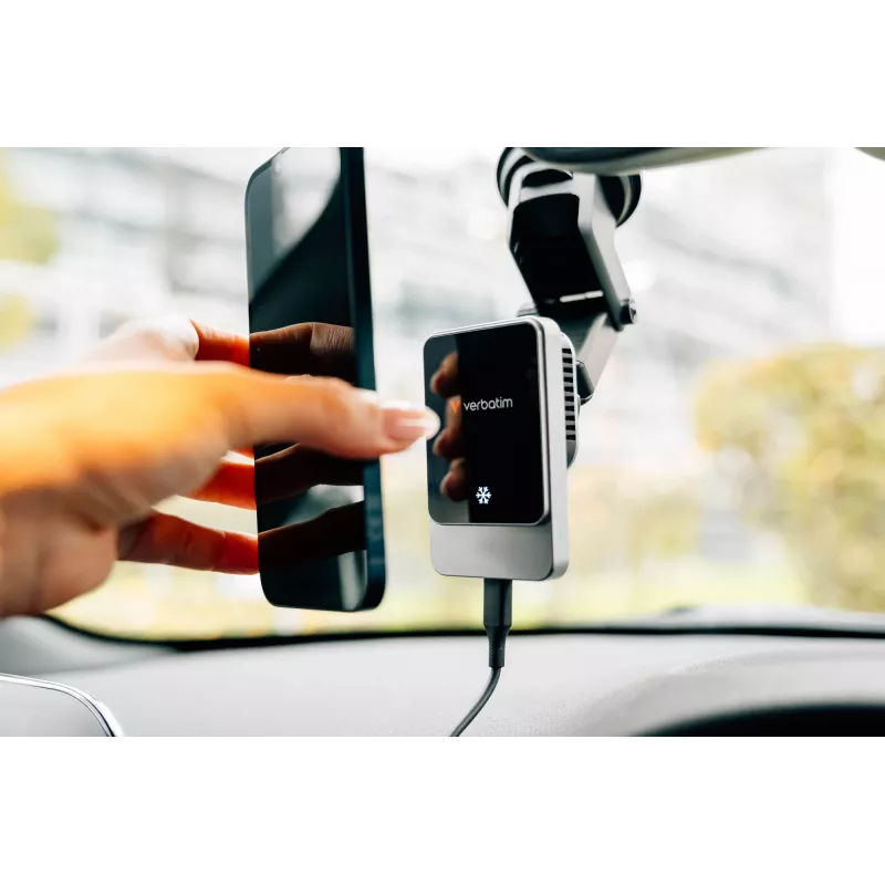 Verbatim Charge 'n' Drive Magnetic Wireless Car Charger, Auto, USB, Wireless charging, 1 m, Black
