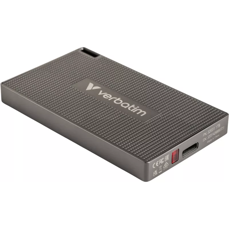 Verbatim Metal Mini SSD USB-C 3.2 Gen 2 1 TB, 1 TB, USB Type-C, USB 3.2 Gen 2x2, 2000 MB/s, 10 Gbit/s, Grey