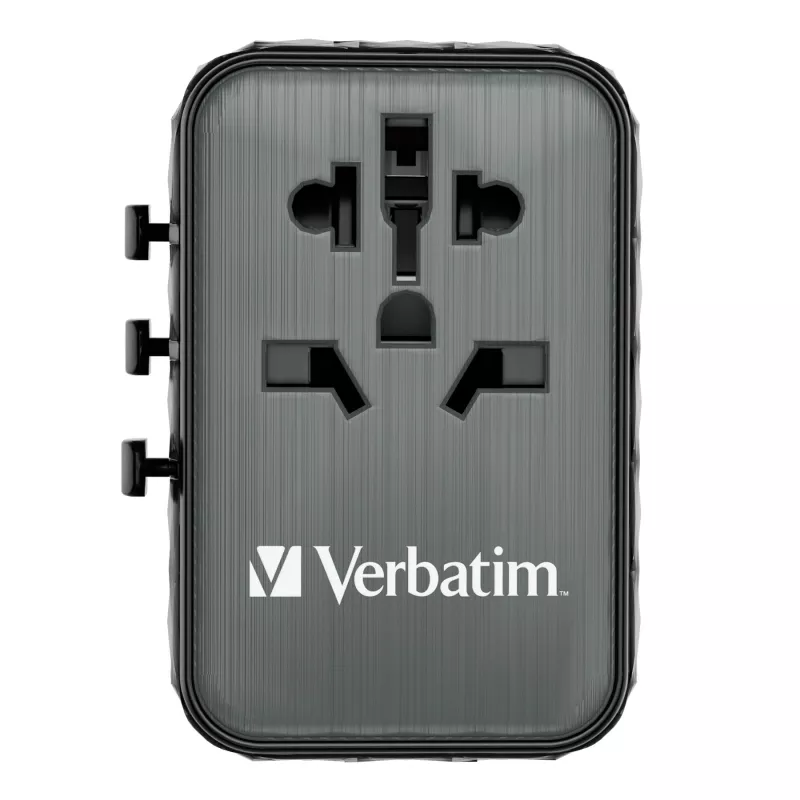 Verbatim UTA-05 65W GaN III Universal Travel Adapter with 2 x USB-C PD & QC 4+ & 2 x USB-A ports