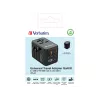 Verbatim UTA-05 65W GaN III Universal Travel Adapter with 2 x USB-C PD & QC 4+ & 2 x USB-A ports