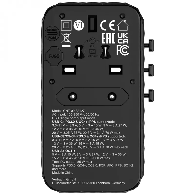Verbatim Charge 'n' Travel Diamond 85W Retractable Cable CNT-02