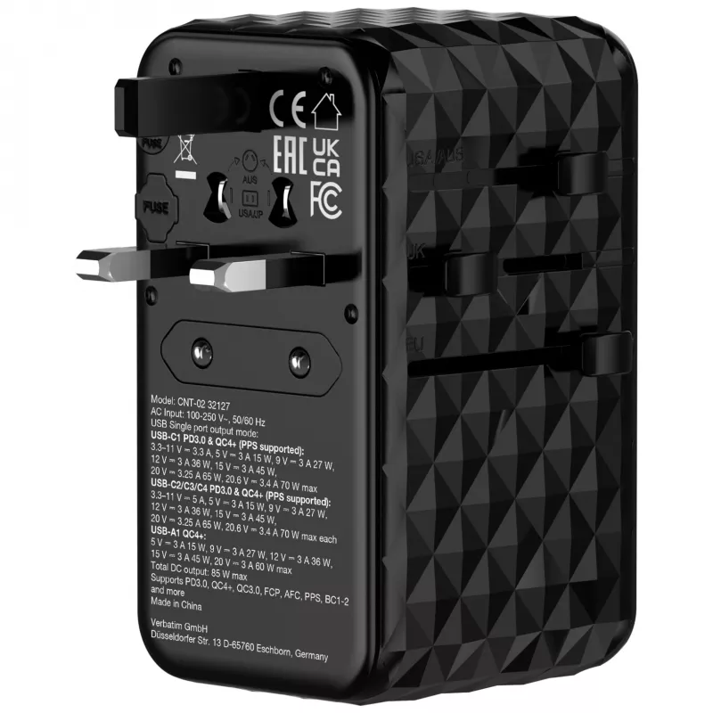 Verbatim Charge 'n' Travel Diamond 85W Retractable Cable CNT-02