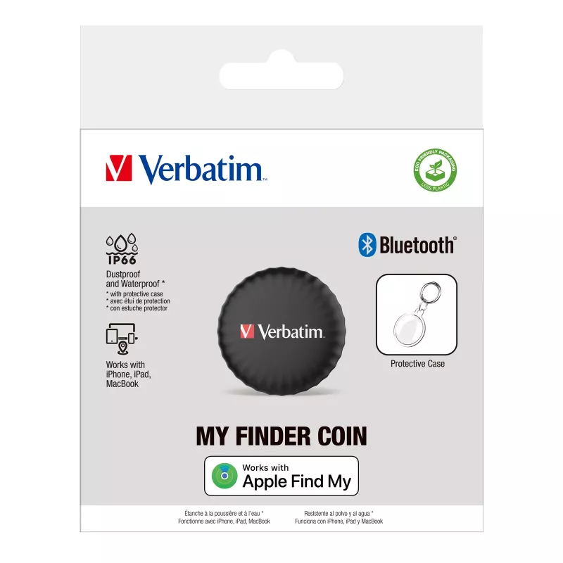 Verbatim My Finder Coin, Personal, Finder, Black, Dust resistant, Waterproof, IP66, CR2032