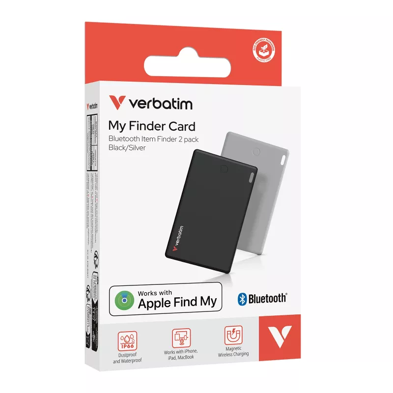 Verbatim My Finder Card Bluetooth Item Finder 2 pack Black / Silver