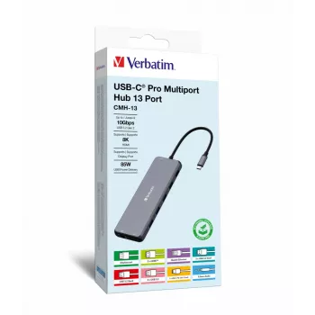Verbatim CMH-13 USB Type-C Hub 10000 Mbit/s Silver