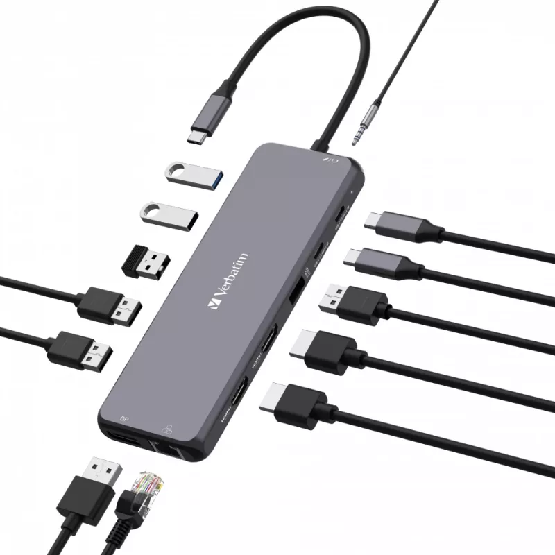Verbatim CMH-13 USB Type-C Hub 10000 Mbit/s Silver