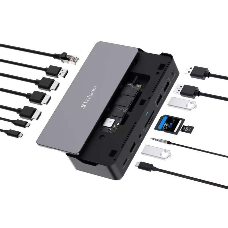 Verbatim CDS-15S Wired USB 3.2 Gen 1 (3.1 Gen 1) Type-C Black, Grey