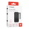 Verbatim Pocket SSD USB 3.2 Gen 2 1TB Black/Grey, 1 TB, USB Type-C, 3.2 Gen 2 (3.1 Gen 2), 1000 MB/s, 10 Gbit/s, Black, Grey