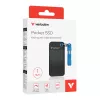 Verbatim Pocket SSD USB 3.2 Gen 2 1TB Black/Blue, 1 TB, USB Type-C, 3.2 Gen 2 (3.1 Gen 2), 1000 MB/s, 10 Gbit/s, Black, Blue