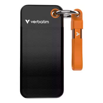 Verbatim Pocket SSD USB 3.2 Gen 2 1TB Black/Orange, 1 TB, USB Type-C, 3.2 Gen 2 (3.1 Gen 2), 1000 MB/s, 10 Gbit/s, Black, Orange