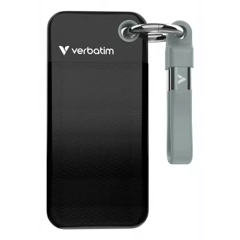 Verbatim Pocket SSD USB 3.2 Gen 2 2TB Black/Grey, 2 TB, USB Type-C, 3.2 Gen 2 (3.1 Gen 2), 1000 MB/s, 10 Gbit/s, Black, Grey