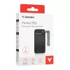 Verbatim Pocket SSD USB 3.2 Gen 2 2TB Black/Grey, 2 TB, USB Type-C, 3.2 Gen 2 (3.1 Gen 2), 1000 MB/s, 10 Gbit/s, Black, Grey