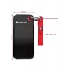 Verbatim Pocket SSD USB 3.2 Gen 2 2TB Black/Red, 2 TB, USB Type-C, 3.2 Gen 2 (3.1 Gen 2), 1000 MB/s, 10 Gbit/s, Black, Red
