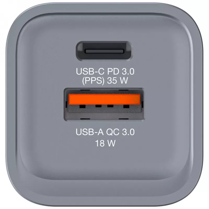 Verbatim GNC-35 GaN Charger 35W with 1 x USB-C PD 35W / 1 x USB-A QC 3.0 (EU/UK/US)