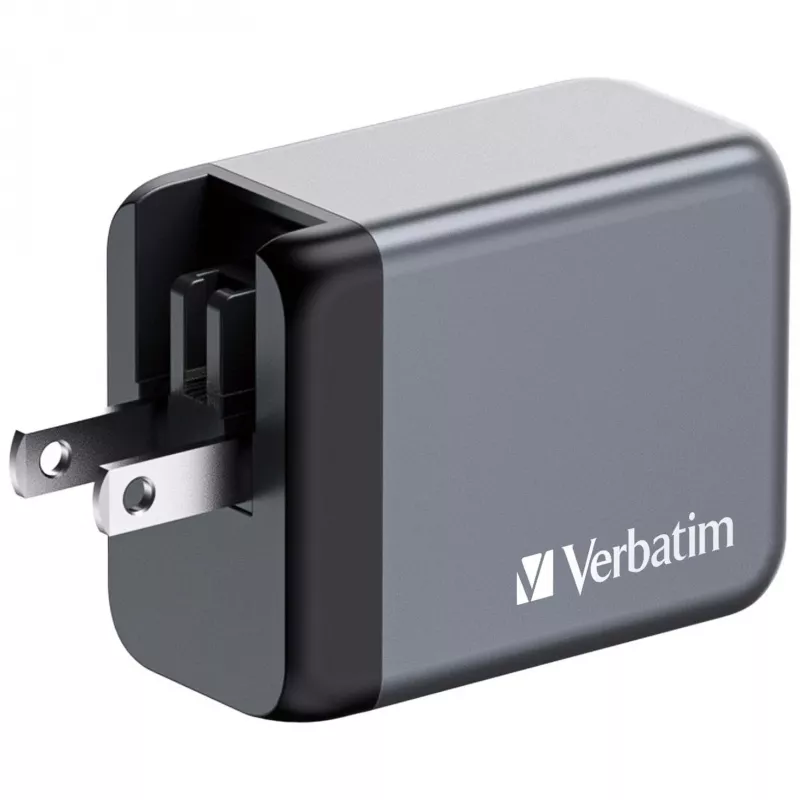 Verbatim GNC-65 GaN Charger 65W with 2 x USB-C PD 65W / 1 x USB-A QC 3.0 (EU/UK/US)