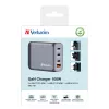 Verbatim GNC-100 GaN Charger 100W with 2 x USB-C PD 100W / 1 x USB-C PD 65W / 1 x USB-A QC 3.0 (EU/UK/US)