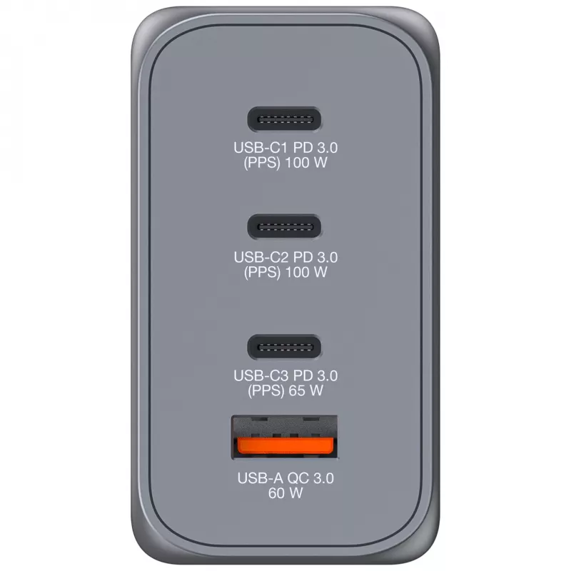 Verbatim GNC-200 GaN Charger 200W with 2 x USB-C PD 100W / 1 x USB-C PD 65W / 1 x USB QC 3.0 (EU/UK/US)