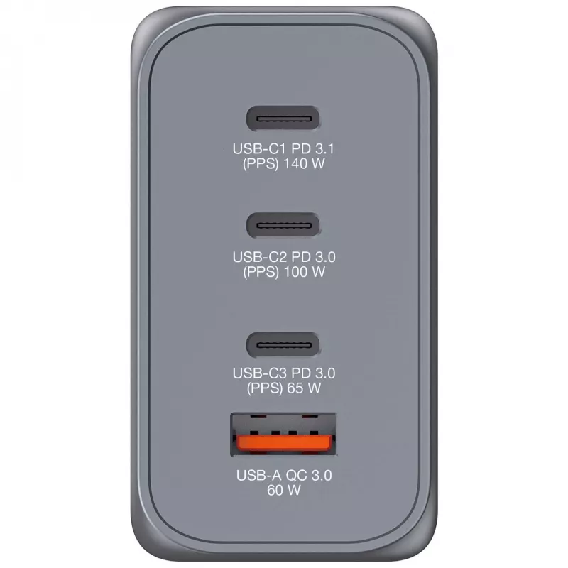 Verbatim GNC-240 GaN Charger 240W with 1 x USB-C 140W /1 x USB-C 100W / 1 x USB-C 65W / 1 x USB-A QC 3.0 (EU/UK/US)