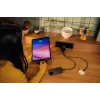Verbatim GaN Charger 65W 2 Port retractable cable display US plugs with EU and UK adaptors