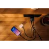 Verbatim GaN Charger 65W 2 Port retractable cable display US plugs with EU and UK adaptors