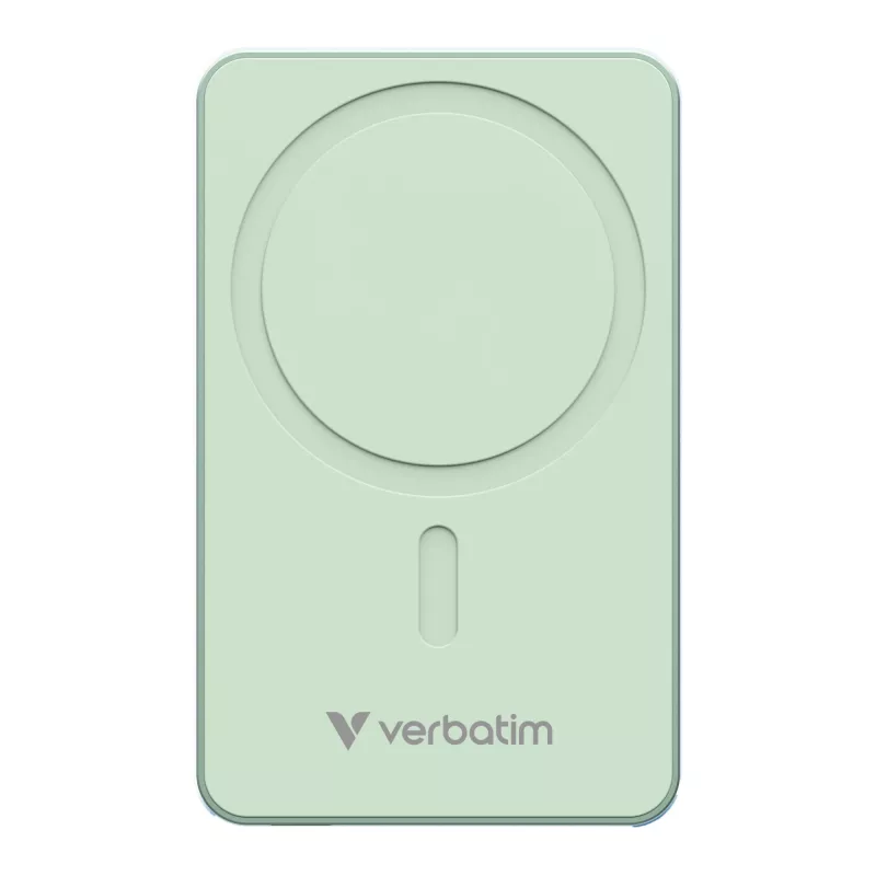 Verbatim Charge 'n' Go Essentials Magnetic Wireless Power Bank 5000 mAh Green