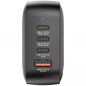Verbatim Mini GaN Charger 100W 4 Port US plug with EU and UK adaptors