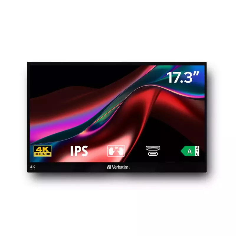 Monitor Verbatim Portable Touchscreen 17.3 inch 4K Ultra HD LCD 3840 x 2160