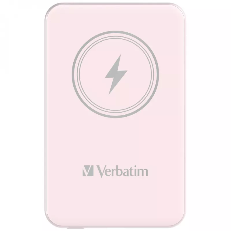 Verbatim Charge 'n' Go Magnetic Wireless Power Bank 5000mAh Pink